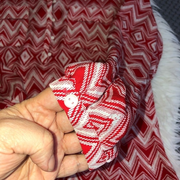 PARKER Marissa Blouse in Silk Crimson Geo Long Sleeve Sz M - Picture 6 of 14